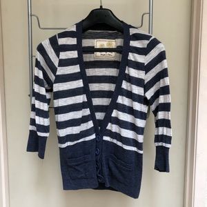 Blue & White Strip Cardigan
